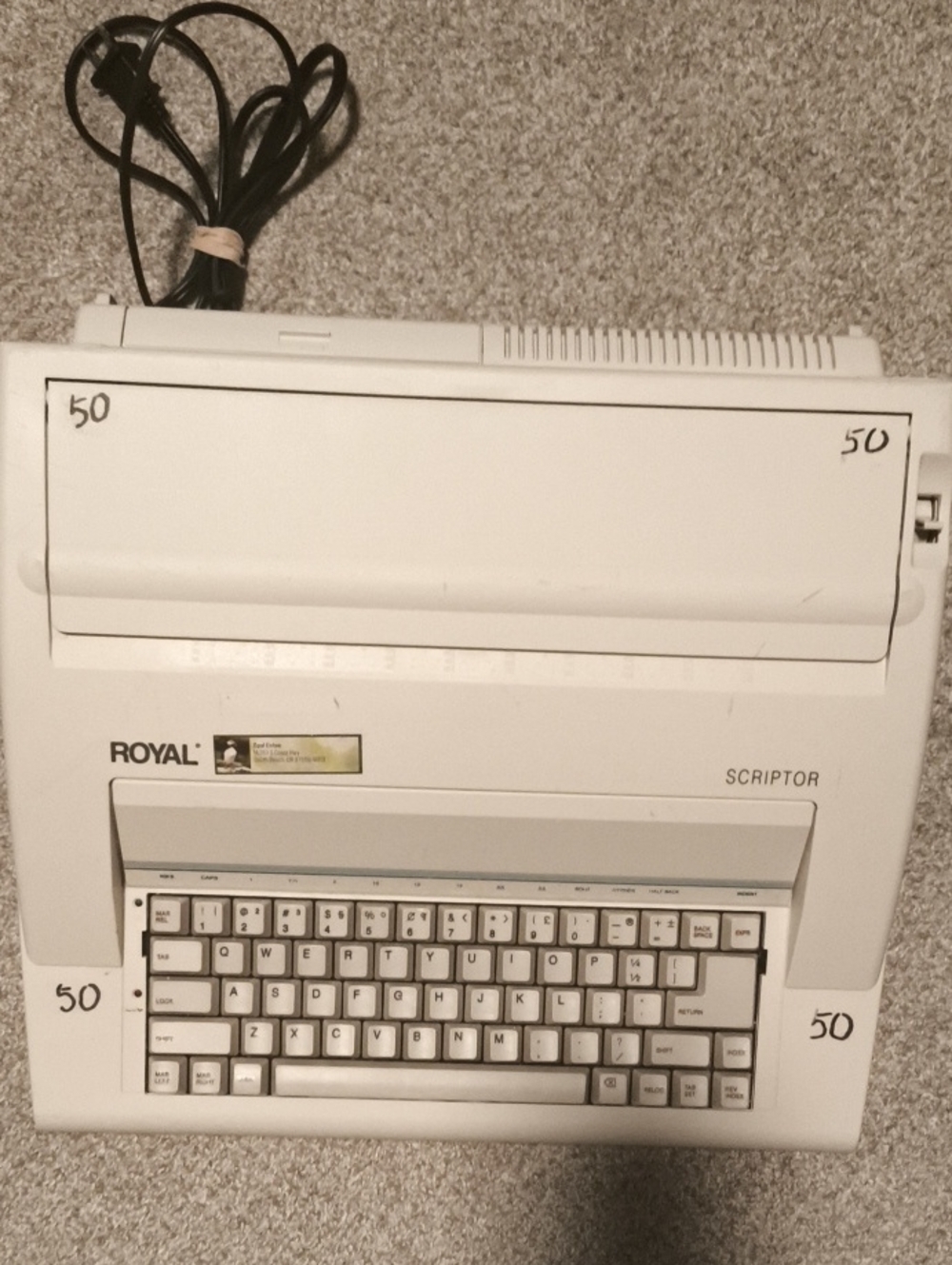 Scriptor Electronic Typewriter - White
